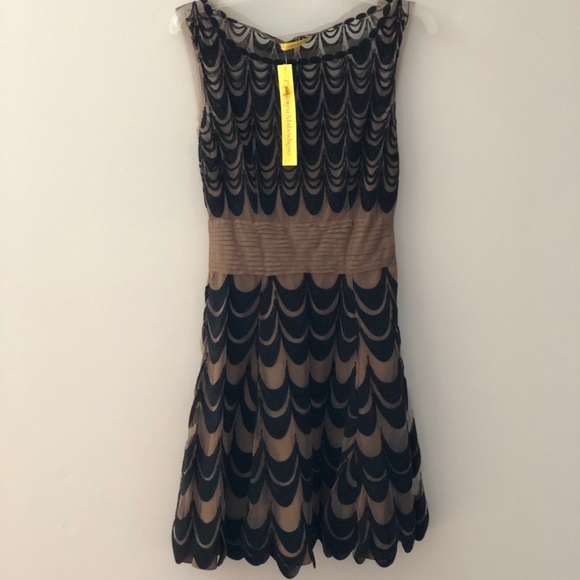 CATHERINE MALANDRINO Brown Tulle Embroidered - Picture 3 of 4